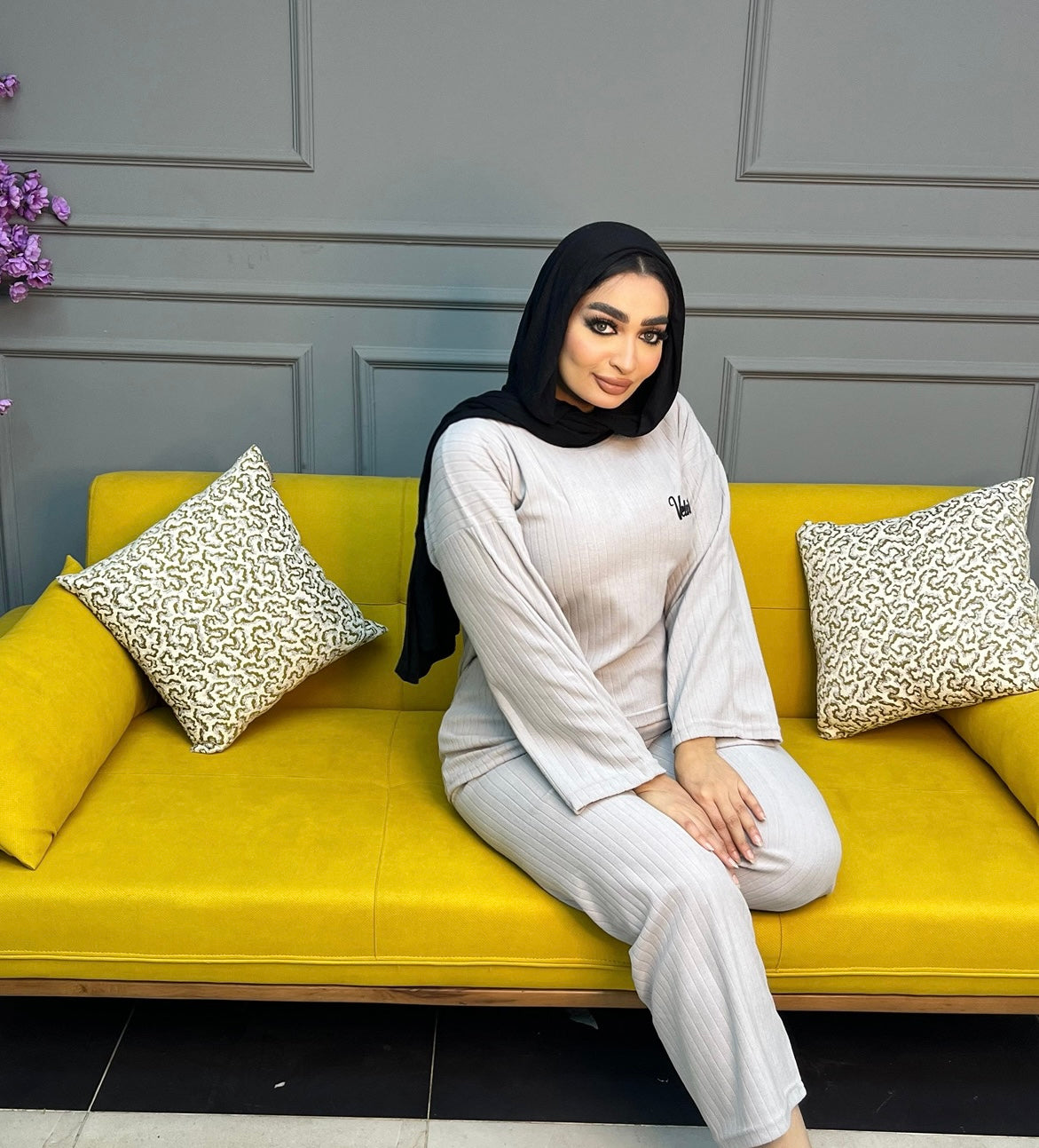 Chic over size pajama - silver