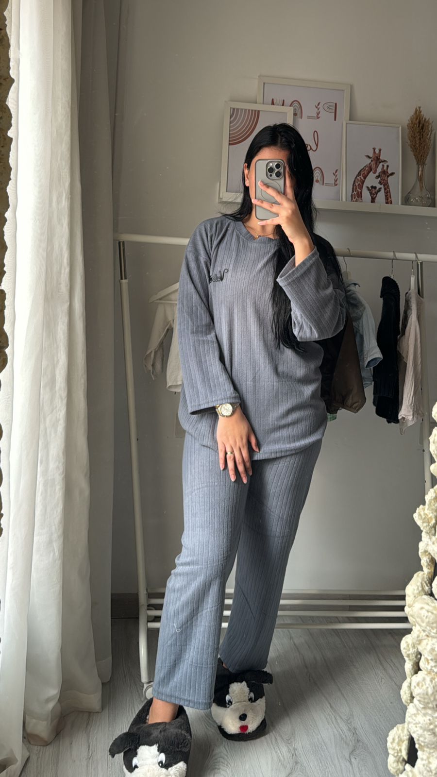Chic over size pajama - Light Gray