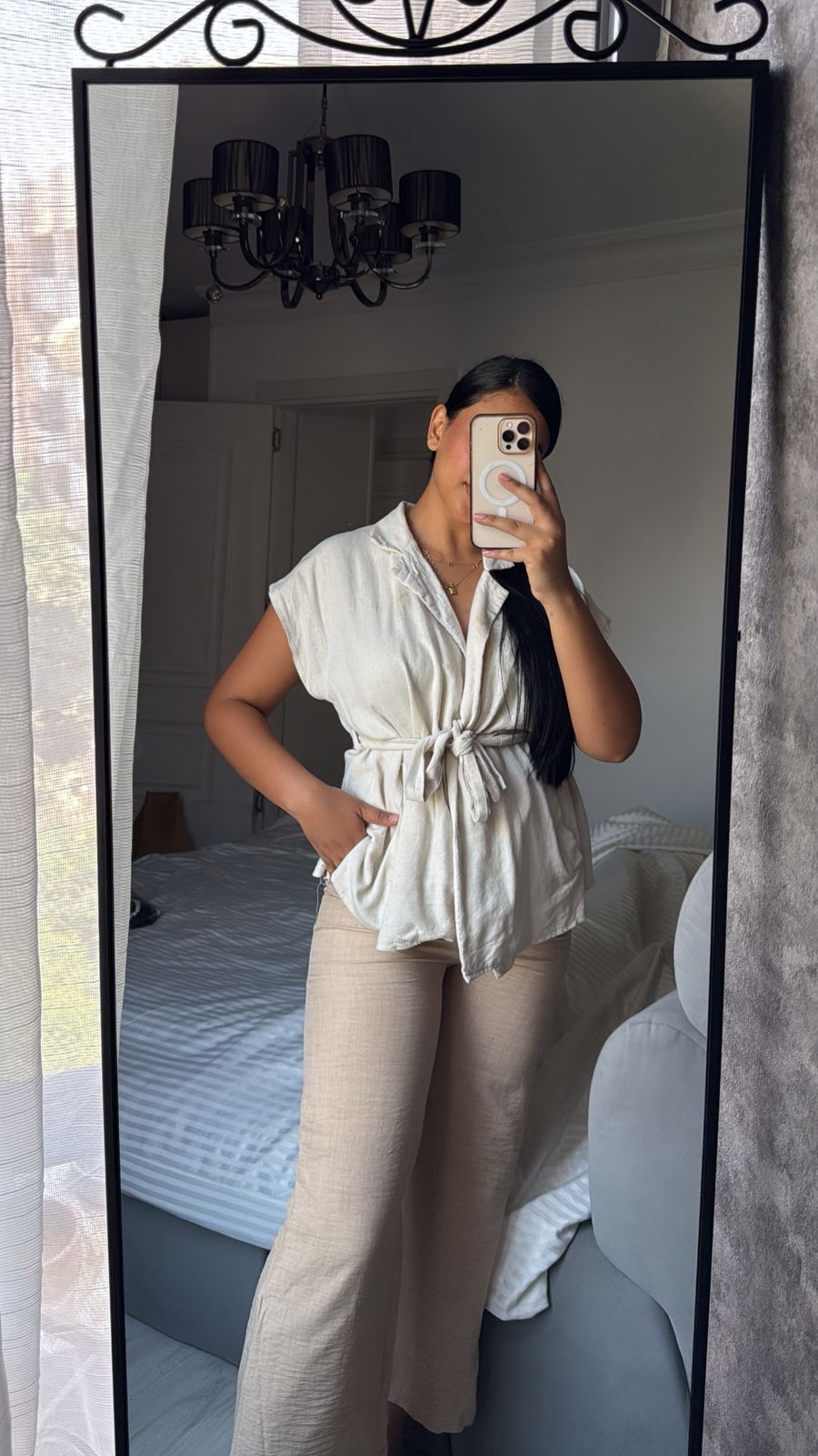 Wide-Leg Ketan Pants (Beige)