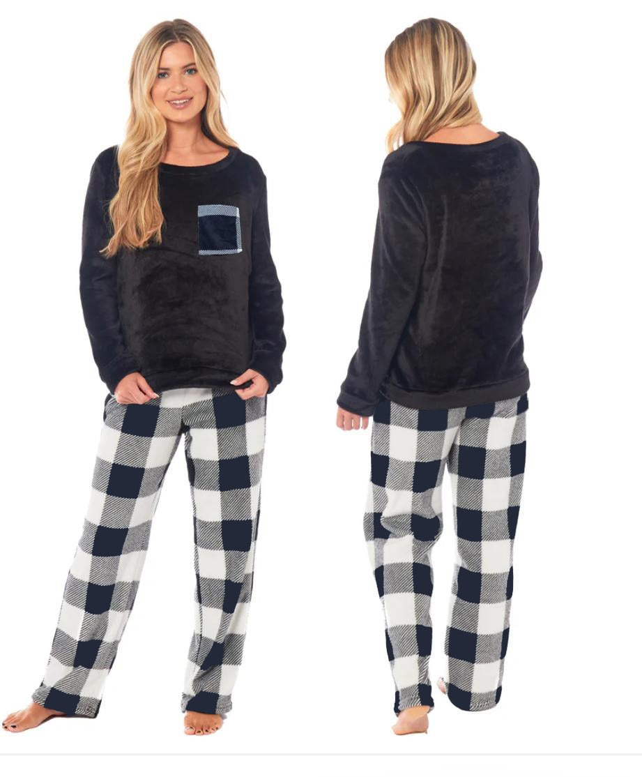 Heidi velvet Pajama - Black&Dark Navy