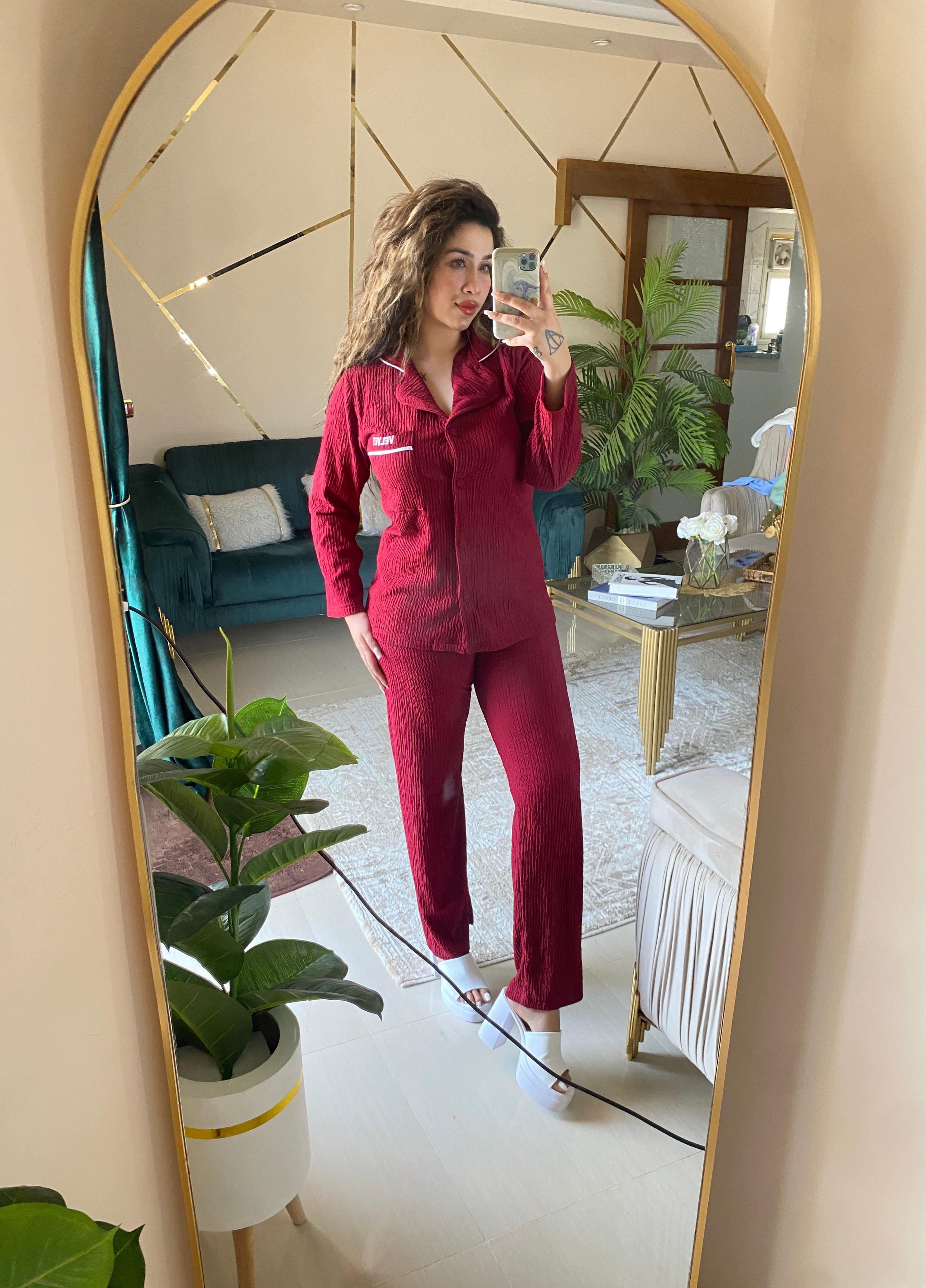 Magic velvet pajama (005) Burgundy